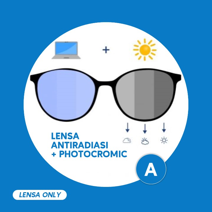 Lensa Photogrey Blue Ray Bluecromic Standart Optik Murah Surabaya